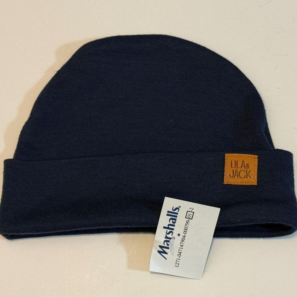 Brand new Navy Blue Infant Size Baby Beanie Hat Cap by Lila and Jack